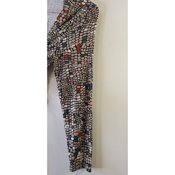 LOGO Lori Goldstein Geometric Mosaic Open Front Duster Cardigan L  Beachy Artsy - Picture 12 of 13